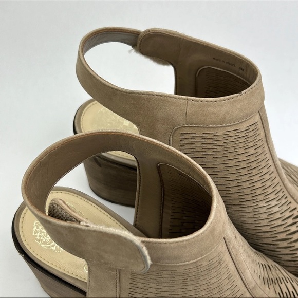 Vince Camuto VC-Lavette Brown Leather Open Toe Chunky Heel Slingbacks Womens 9M - Picture 8 of 10